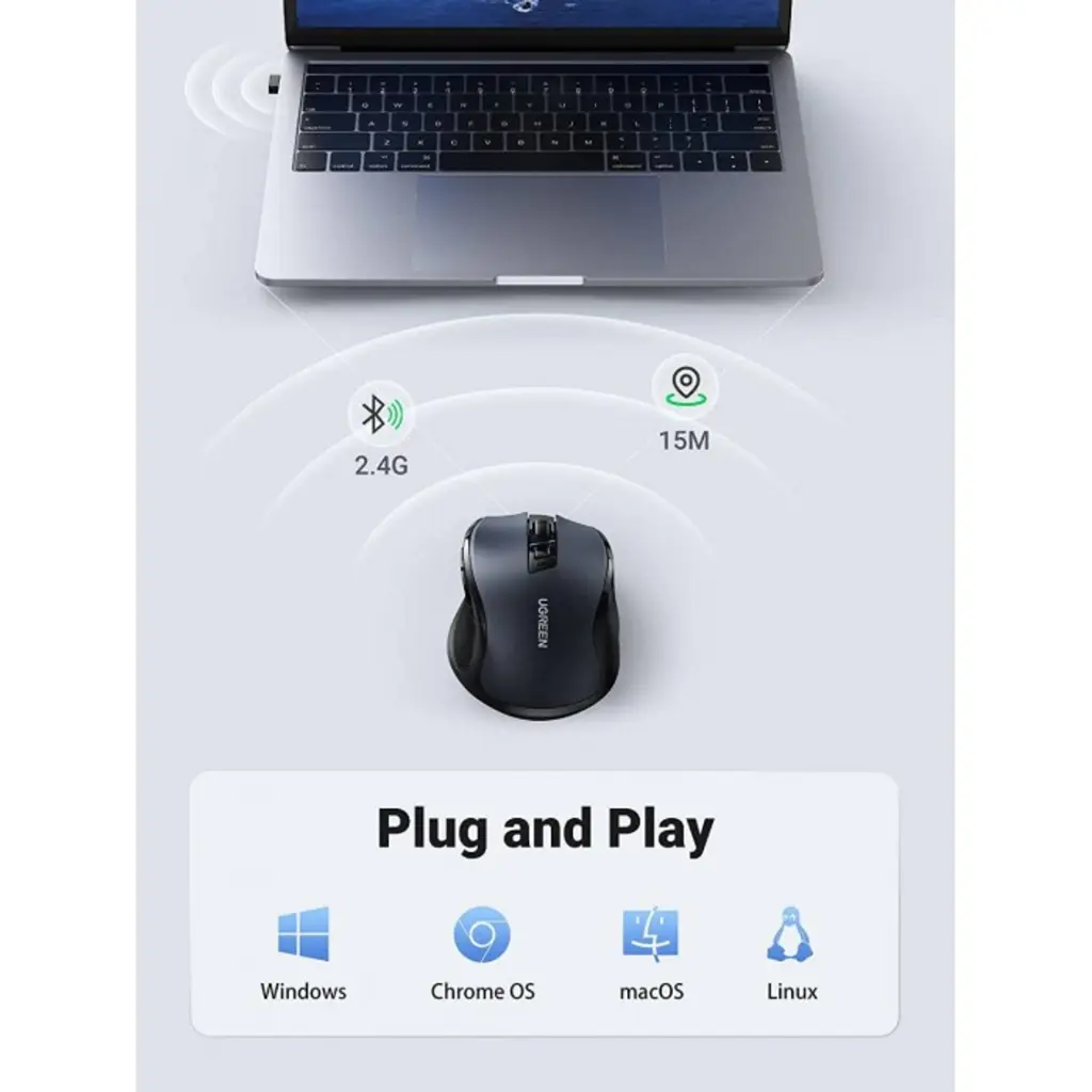 UGREEN MU006 - Silent Wireless Mouse – 4000 DPI, 6 Buttons, Ergonomic Design3.webp