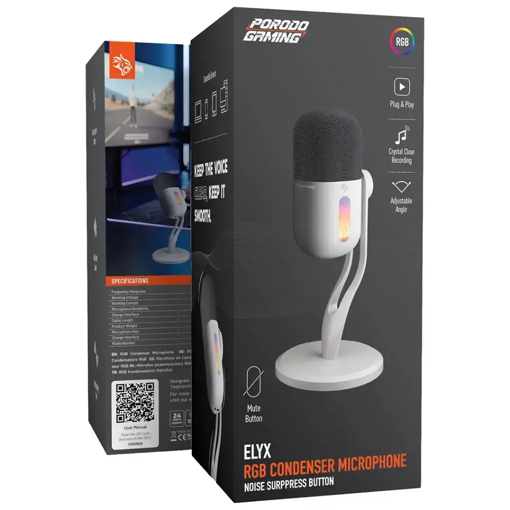 Porodo Gaming Elyx RGB Condenser Microphone with Noise Surppress Button2.webp
