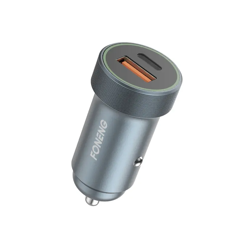 Foneng C16 30W Metal Car Charger - USB-A + Type-C Dual Port