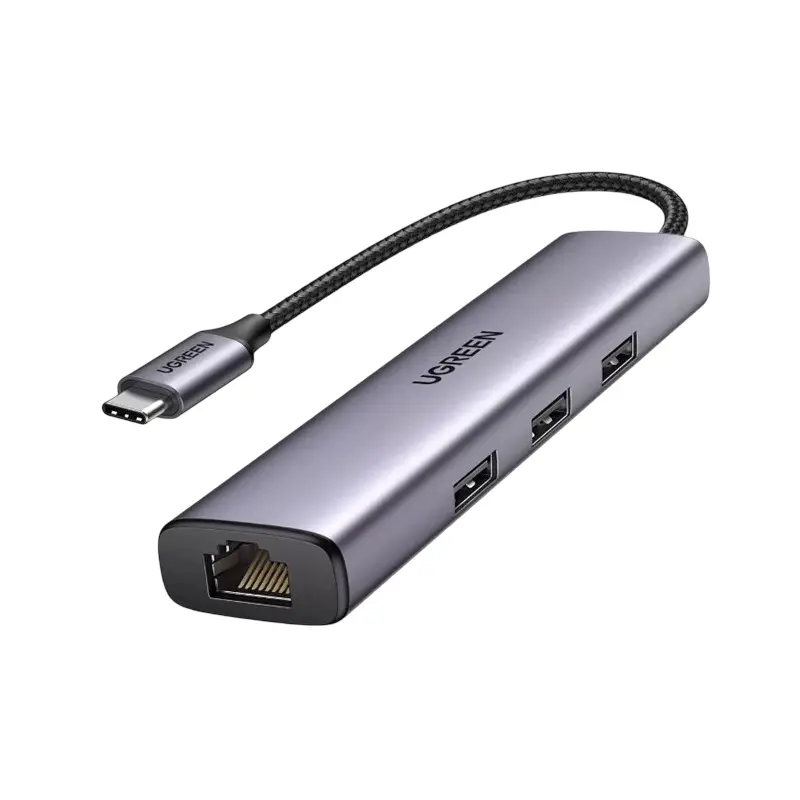 UGREEN CM475 USB-C to 3-port USB 3.0 Hub With Gigabit Ethernet Adapter