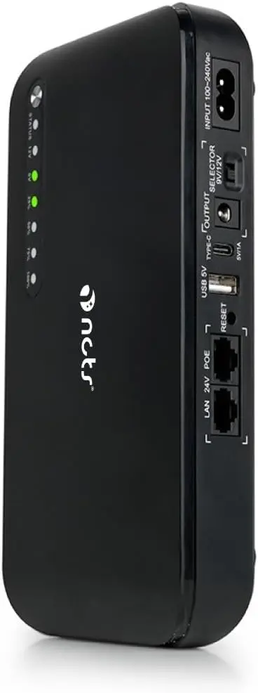 NCTS NU18WP Mini DC UPS – 20,000mAh, 24V PoE, 9V/12V DC, 5V USB & Type-C