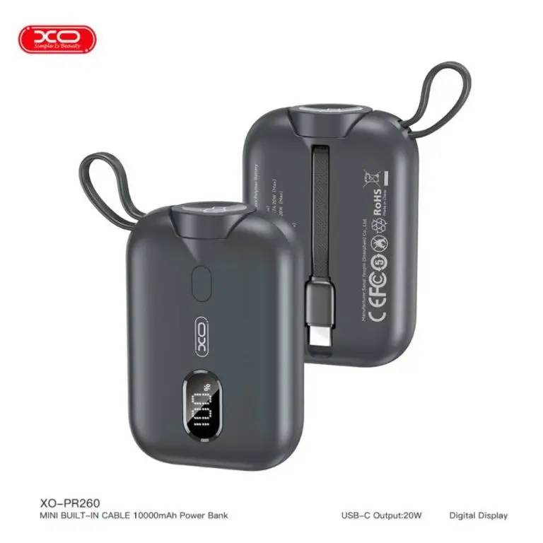 XO-PR260 Mini Built-in Cable 10000mAh Power Bank
